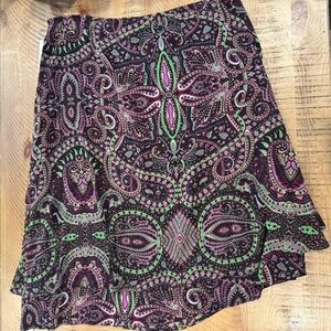 Latina Life Paisley Patterned Skirt - Purple and Green